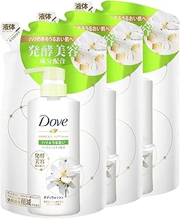 Dove 【まとめ買い】 (ダヴ) ボディウォッシュ 発酵&ビューティーシリーズ ハリ&うるおい 詰め替え用 340g×3個 爽やかなジャスミンの香り
