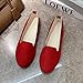 Flat Shoes for Women Pointed Toe Ballet Flats Slip On Short Boots Dressy Suede Work Flats Fashion Business Loafer Casual Comfortable Walking Dance Flat Shoe Booties Red
