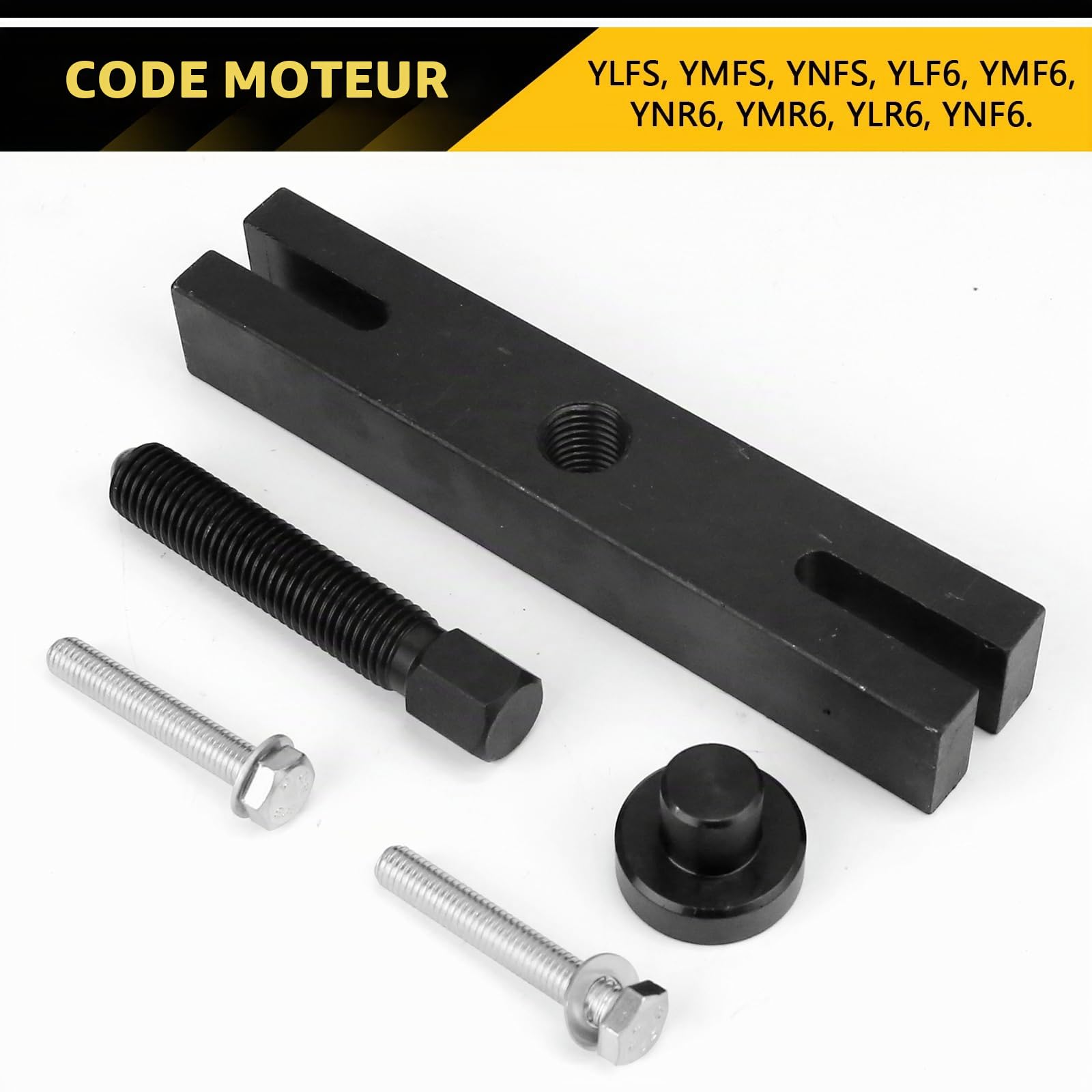 Extracteur de poulie de vilebrequin, outil de retrait compatible avec Ford EcoBLUE TDCi Transit, compatible avec Transit/Tourneo Custom, support de traction, boulon de traction central, goupille de