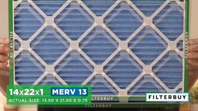 Image of Filterbuy 14x22x1 Air Filter MERV 13 Smoke & Allergy Defense (4-Pack)