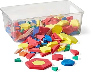 hand2mind Foam Pattern Blocks, Foam Shapes, Geometric Shapes for Kids, Pattern Play, Toddler Pattern Blocks, Shapes for Kindergarten, 3D Shapes Manipulatives, Sorting Math (Set of 250)