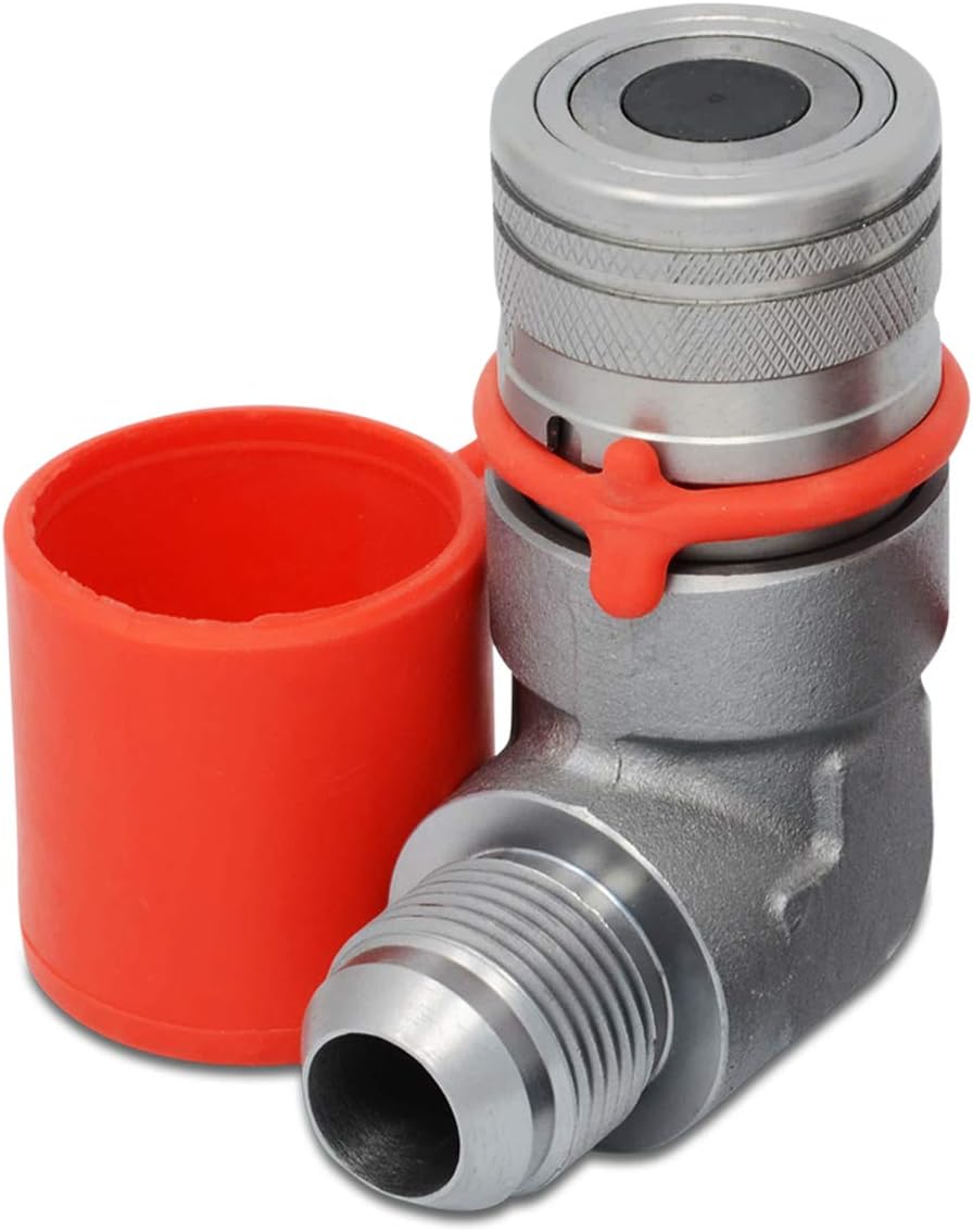 90 Degree Female Flat Face Hydraulic Quick Connect Coupler Set, 3/4″ JIC Male Thread