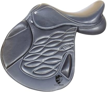 Leather Jumping/Close Contact, Double Flap Changeable Gullets Horse Saddle