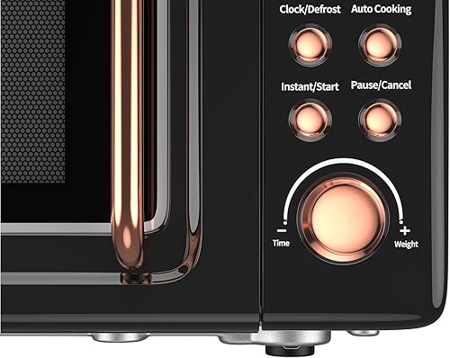 Miniatura 4 de Horno microondas retro para encimera, grande de 0.7 pies cúbicos, 700 vatios, encimera de acero laminado en frío con ajuste de tiempo, placa
