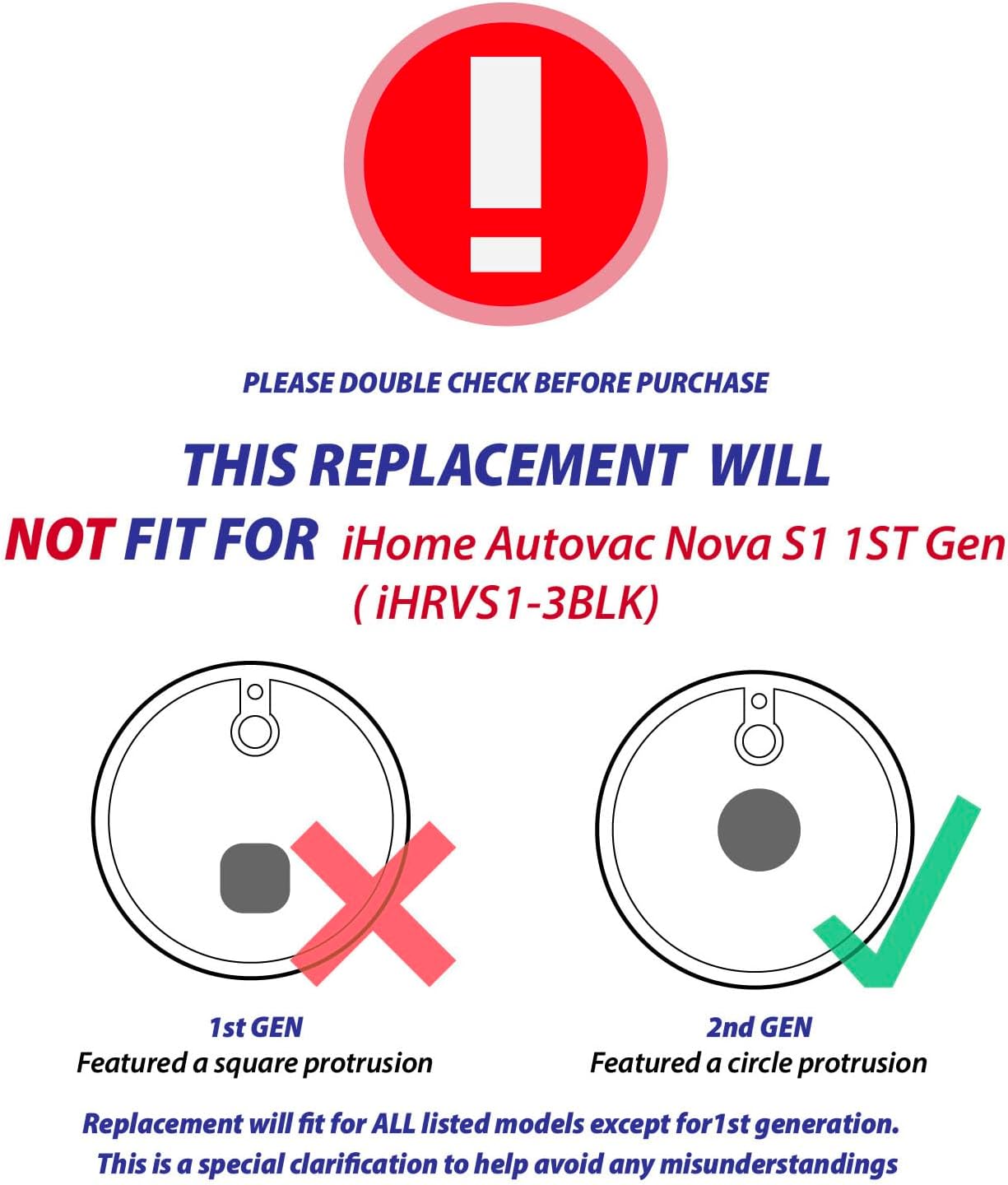 Robot Vacuum Accessories Fit For iHome Autovac Nova S1 2nd Gen/Nova S1 Pro, Replacement Parts Fit For BObsweep Dustin/For UltraVision/For Orb-i Self Empty Vacuum(13PC-main brush&4side sweep&8filter)