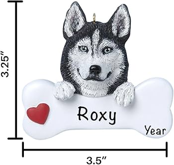 White husky christmas ornament Clearance