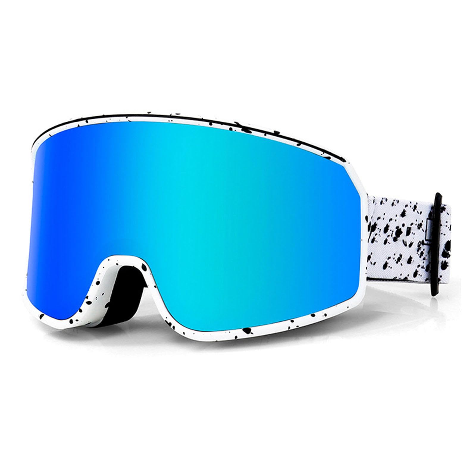 Skibrille, Skibrille über Brille mit Beschlagfreier Sphärischer Doppelter Austauschbarer Linse, Schutz, Schnee, Snowboardbrille für Männer, Frauen, Jugendliche,E