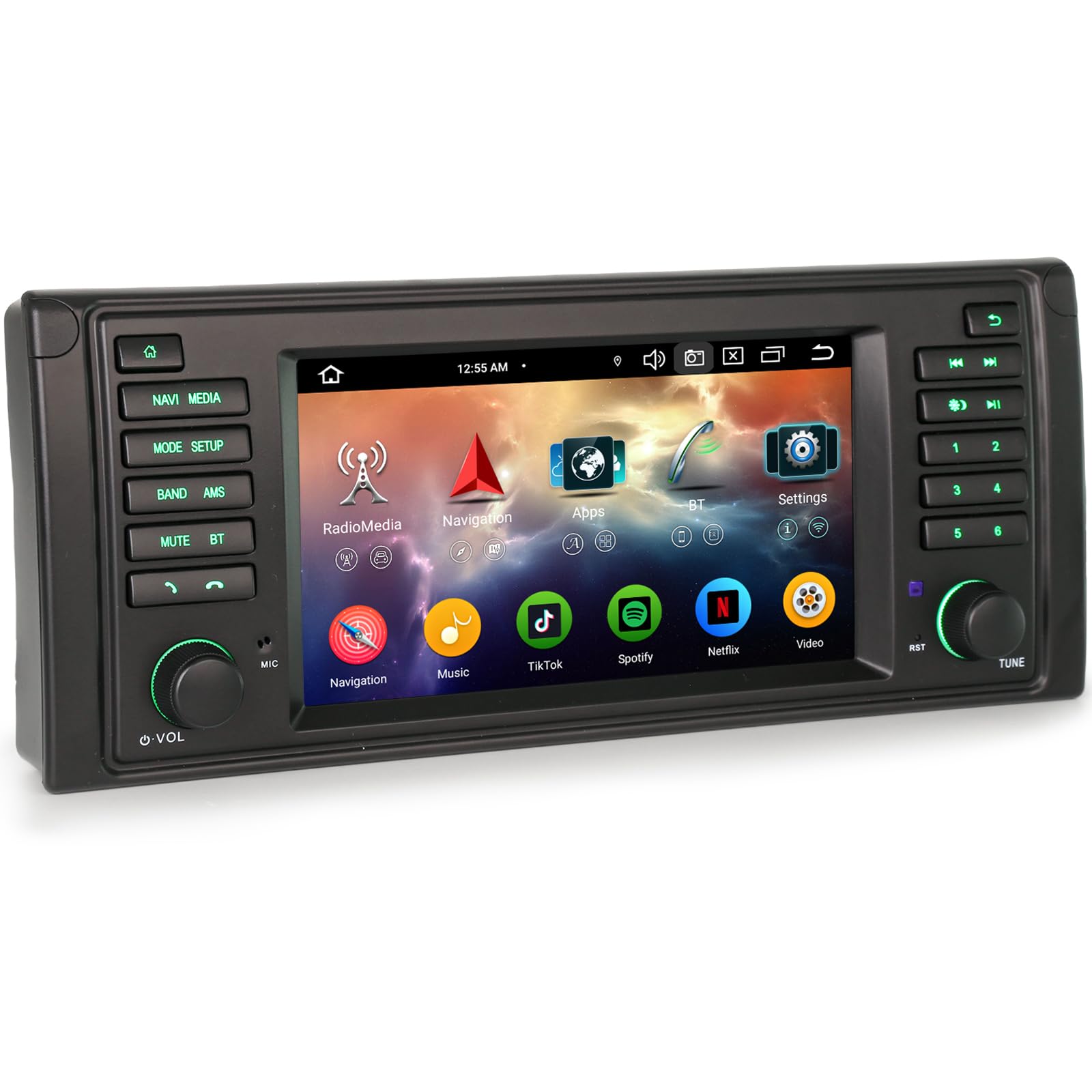 erisin Android 16 [4+64GB] 8 Cœurs Autoradio pour BMW Série 5 E39 M5 Carplay sans Fil Android Auto GPS Navigation DSP Bluetooth 5.0 WiFi SWC Canbus 7 Pouces Écran Tactile