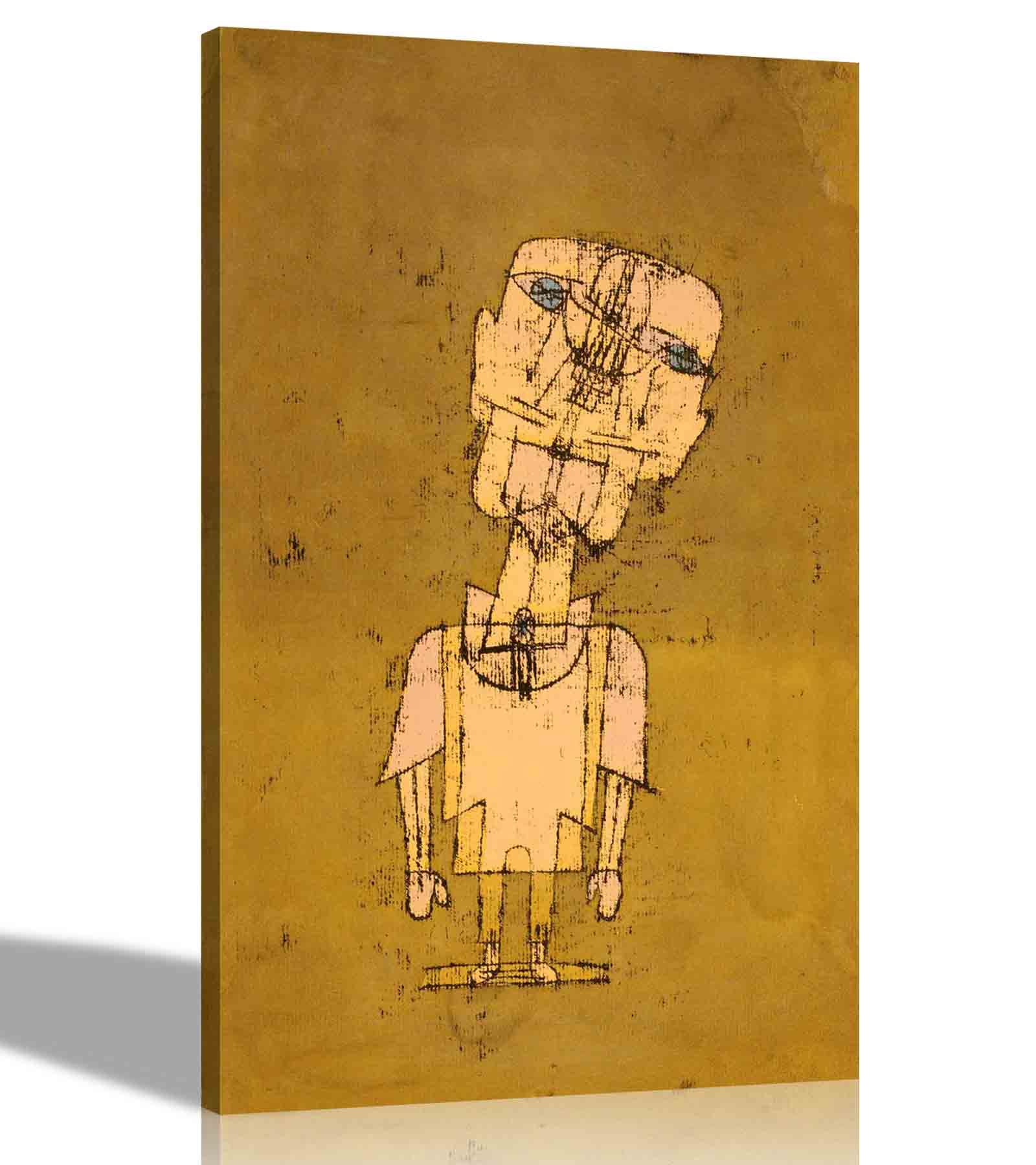 Artley Prints Brown - The Ghost Of A Genius By Paul Klee Canvas Wall Art | Framed Pictures For Living Room, Office, Bedroom | Expressionism Prints Ready To Hang 86 X 61Cm (34 X 24 Inches) A1