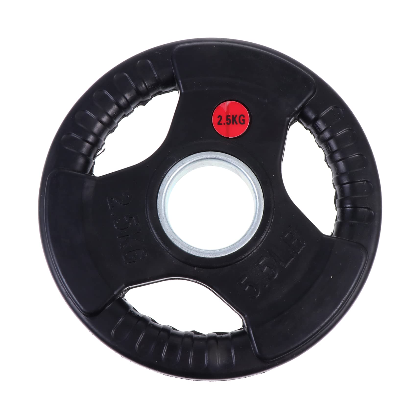 Disco de Pesas Barra Negro 2,5kg Hierro Goma Tres Orificios