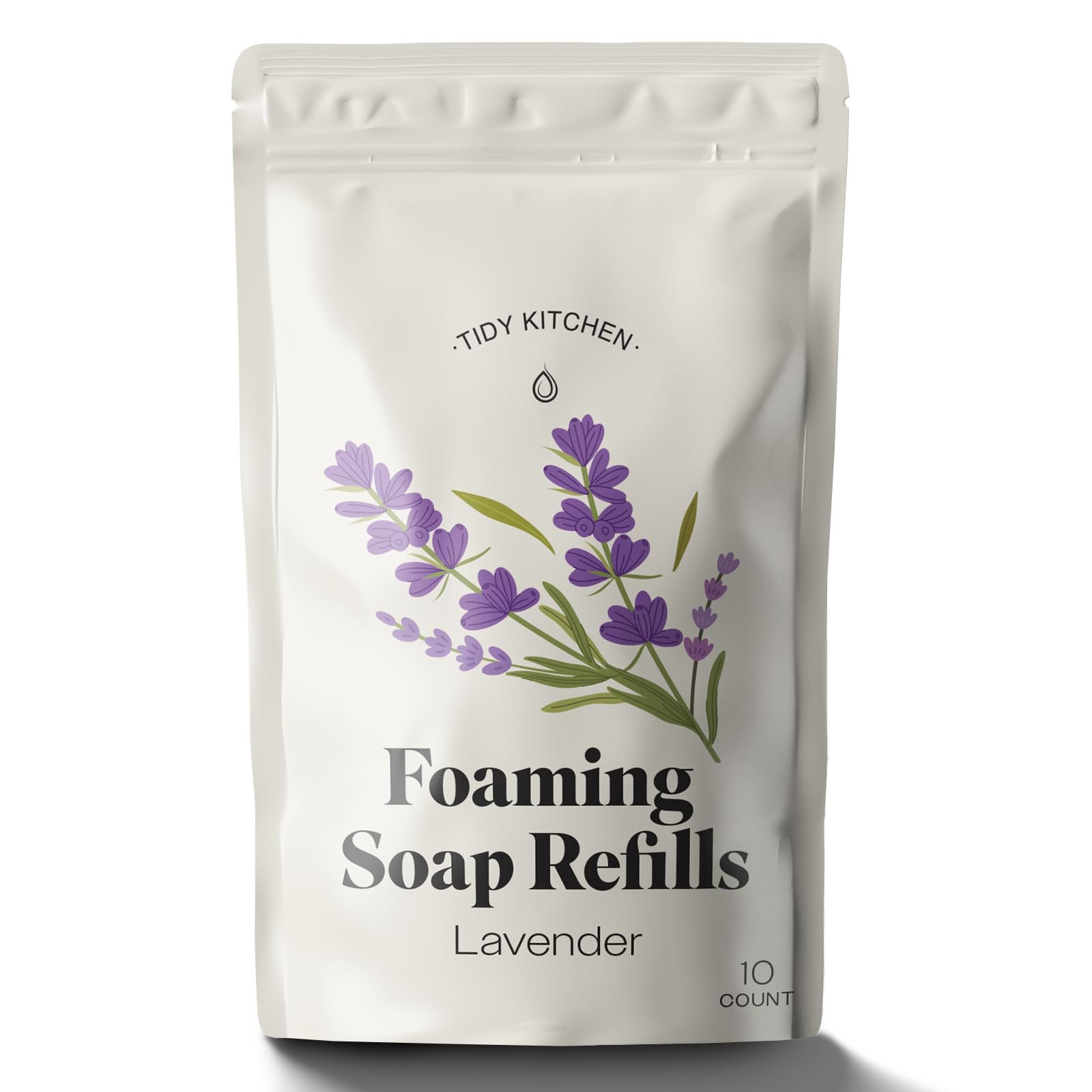 Tidy Kitchen Foaming Hand Soap Tablets, 10 Count – Moisturizing Foam for Kitchen and Bathroom, Compatible with Dispensers, Lavender Scent