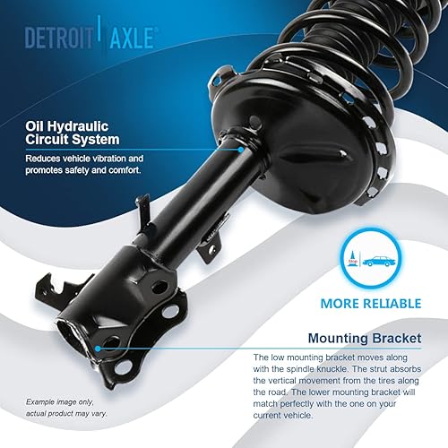 Miniatura 4 de Detroit Axle - Kit de suspensión trasera AWD para Lexus RX330 RX350 RX400h Toyota Highlander, 2 puntales completos y muelles helicoidales, 2