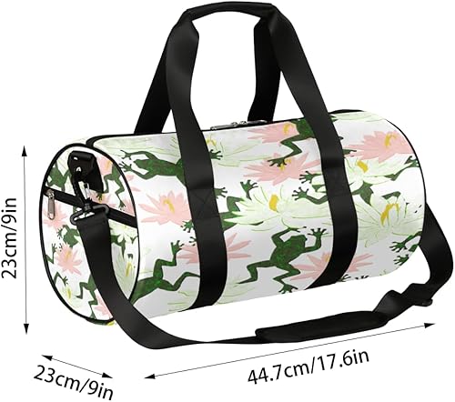 Miniatura 5 de Bolsa de lona de rana rebotadora con correa de hombro desmontable, bolsa deportiva para gimnasio, bolsa deportiva para estudiantes, 17.6 x 9 x 9