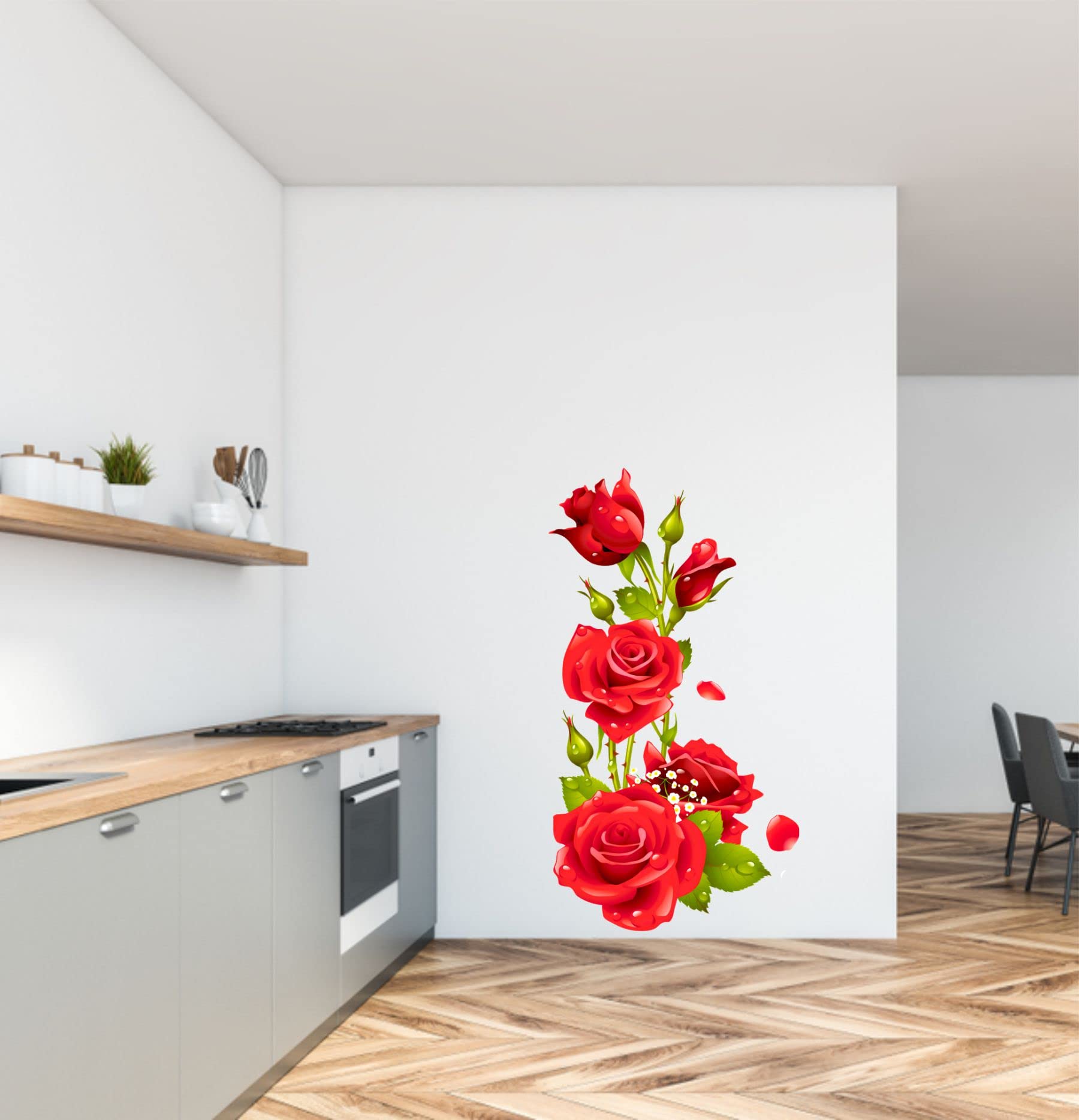 Sticker Yard Red Rose Flower Vinyl Wall Sticker for Living Room/Bedroom/Office and All Decorative Wall Stickers 40X76 CM (B09VQ16PLZ) Amazon Price History, Amazon Price Tracker