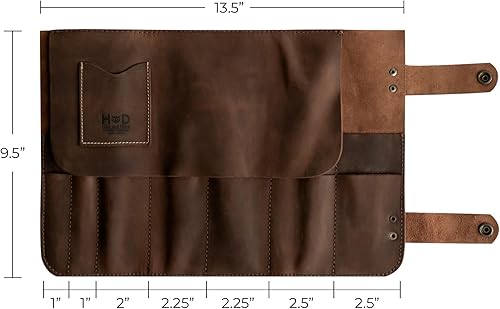 Miniatura 4 de Hide & Drink, Bolsa enrollable para herramientas a presión con 14 ranuras, funda de transporte portátil para barberos, bolsa organizadora de