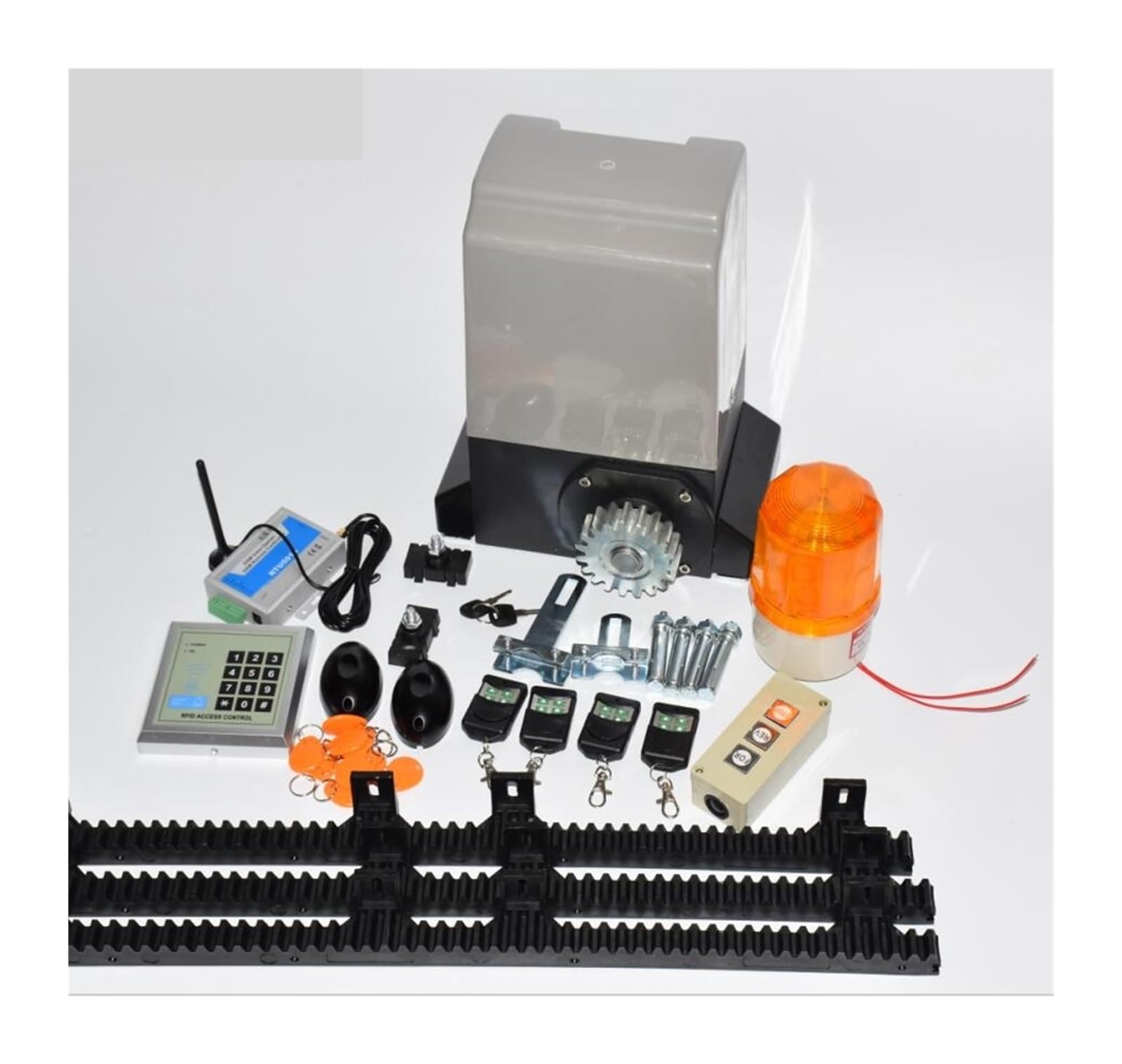 Automatic Gate Opener, Intensive Use Factory Home 1200kg/1500kg Automatic Electric Sliding Gate Opener Kit, 4 Remote, 4m/5m Nylon Rails(KIT6)