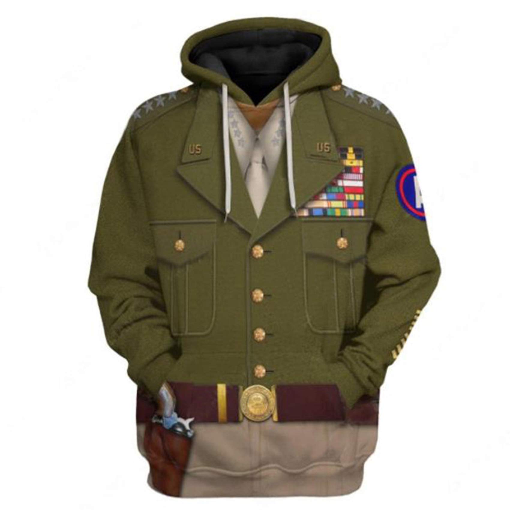 Uyecos Historical Hoodie Revolutionary War Uniform Top