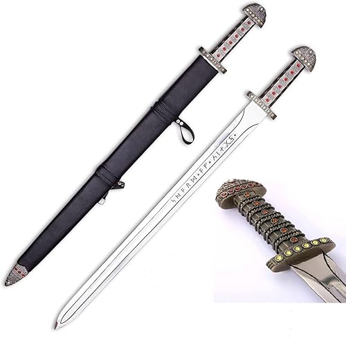 Vista 2 de 40 Inch Viking Sword of Ragnar Lothbrok - Viking Sword of Kings Ragnar Sword - Viking Sword Real Functional Sword - Real Viking Sword Viking Sword
