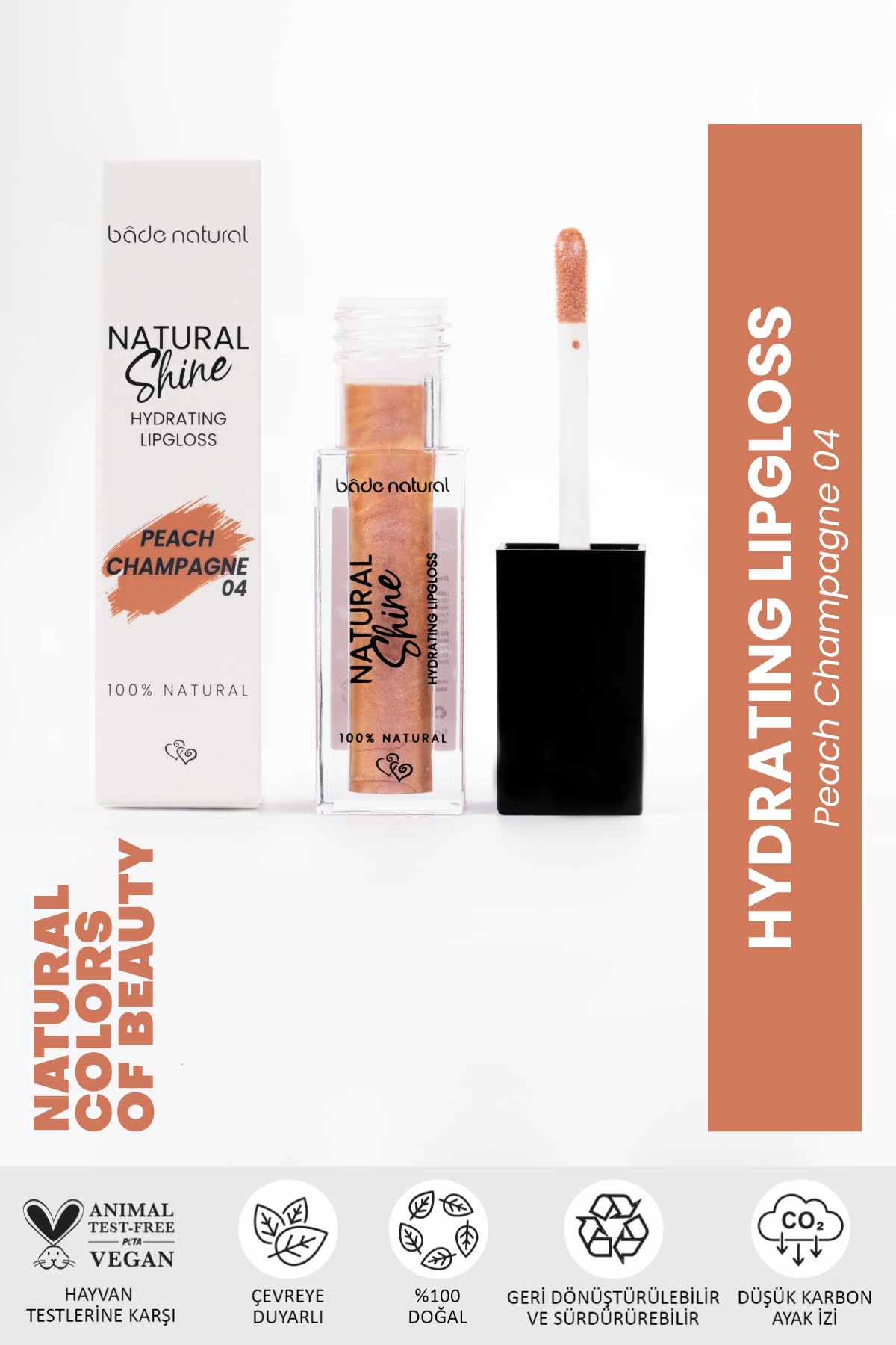 Bade Natural Nemlendirici Lipgloss Peach Champagne 04 Parlatıcı