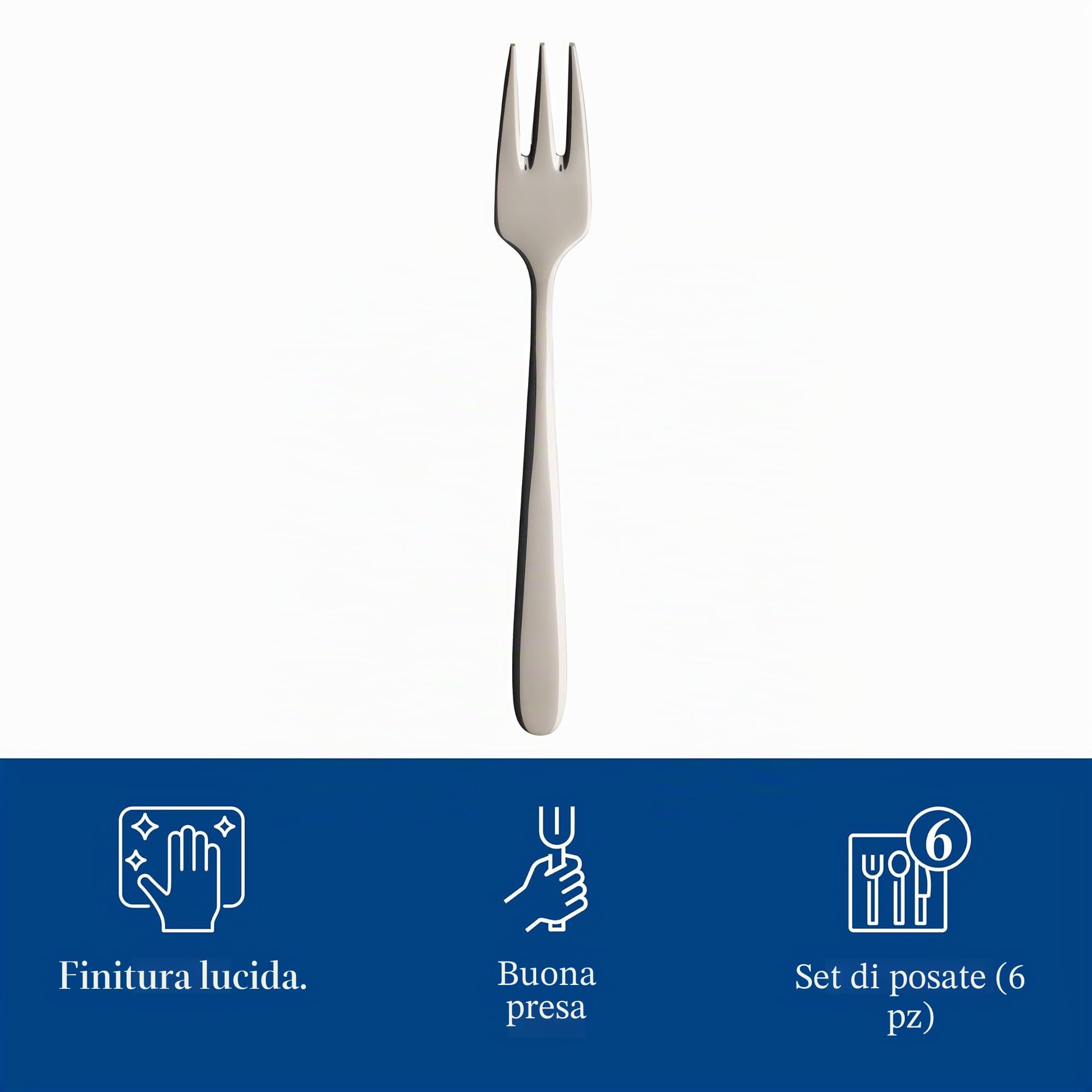 Villeroy & Boch Daily Line Set Forchettina Dolce, Acciaio Inossidabile 18/10, 147 mm