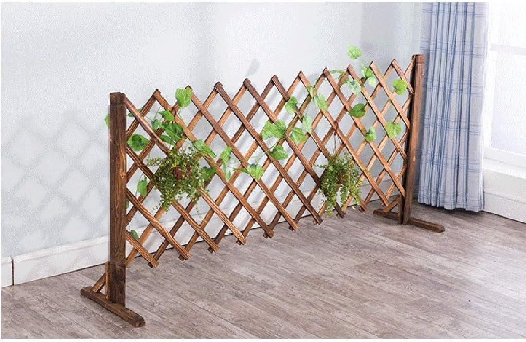 Valla de madera antiséptica al aire libre barandilla decorativa jardín valla telescópica partición soporte para plantas (tamaño: 90 cm x 34 cm) (tamaño: 80 cm x 34 cm) estabilizar