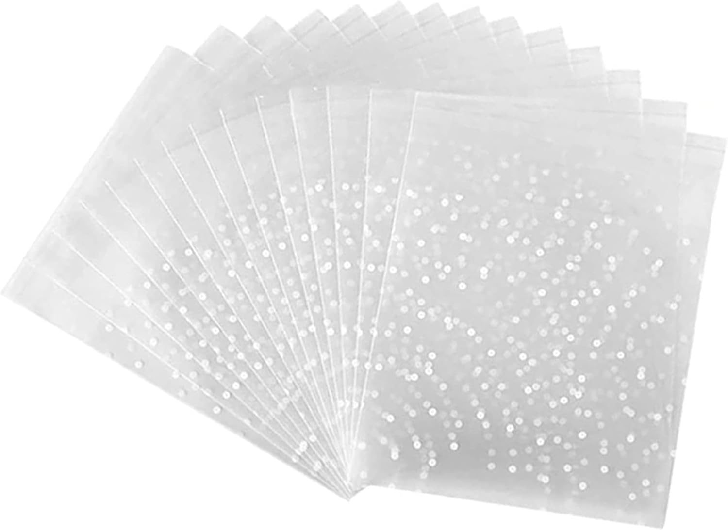TOSPARTY 400PCS White Polka Dot Treat Bags Self Adhesive