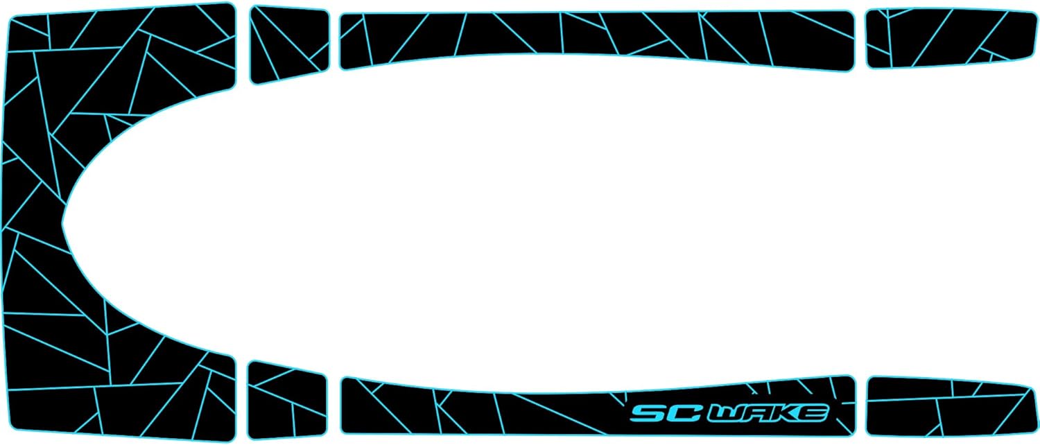 Premium Traction Mats Made for Sea-Doo RXP (Pre-06), 6mm Marine Grade EVA Foam PWC Decking, Diamond Cut Non-Slip Mat - Adhesive Comfort Series Fractal Design Mats - Black/Blue