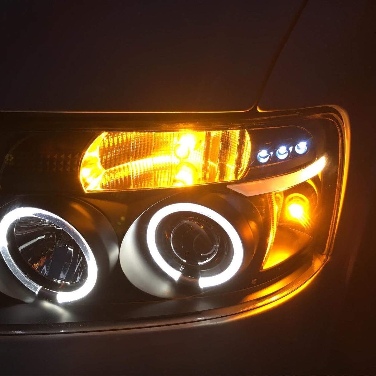 Alla Lighting 4x T10 Wedge 168 194 LED Bulbs Amber Yellow Extremely Super Bright W5W 2825 175 158 194NA 194A Replacement 12V 1616 SMD Car Side Marker/Interior Map Trunk Dome Lights
