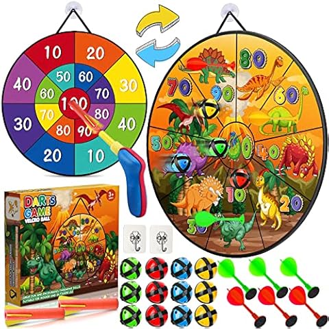 FAMKEEP Dartscheibe Kinder, 66cm Doppelseitiges Dartscheibe Cover