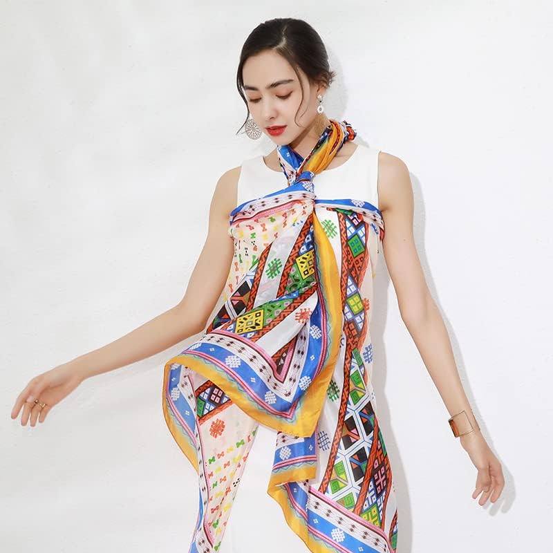 DANA XU Women's 100% Mulberry Satin Silk Pashmina Shawl Wraps Extra Large Floral Scarf for Evening Dresses, Soft Oversized - Image 9