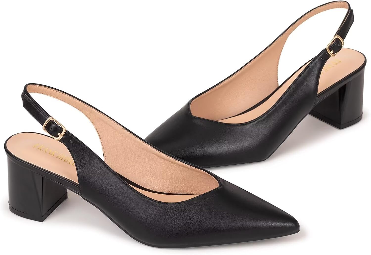 Frank Mully Women's Slingback Heels Pointed Toe Work Pumps Comfortable Chunky Pumps Closed Toe Stylish Dressy Shoes - Image 6