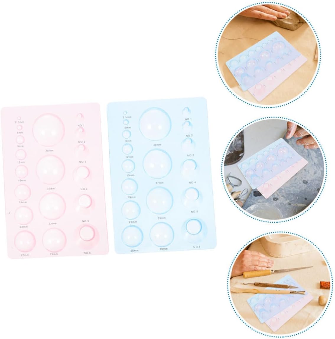 KONTONTY 4pcs Quilling Mold for DIY Paper Crafts Half Ball Dome Paper Bead Roller Durable Tool for Adults