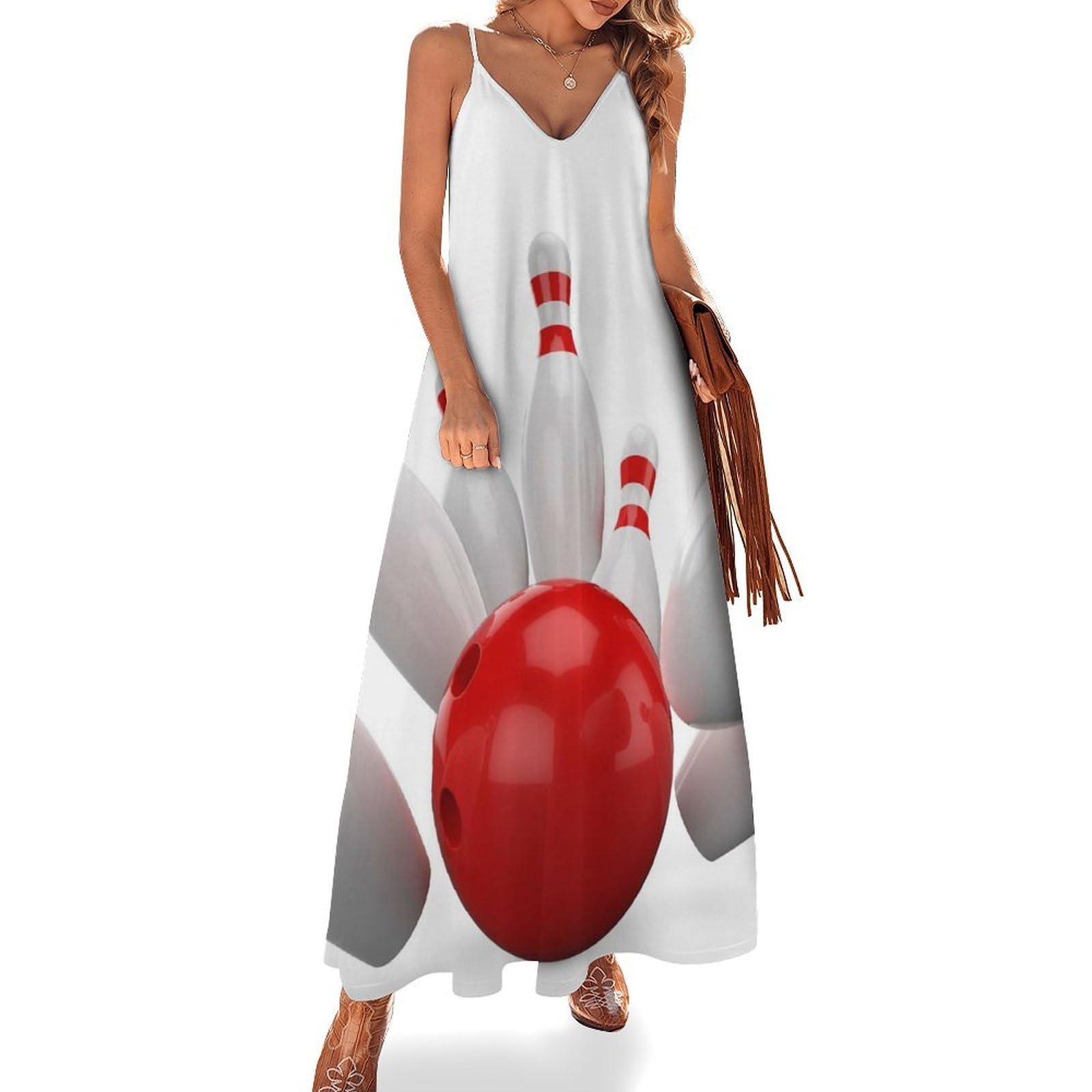 Robe maxi rouge sans manches idéale pour voyages et plage - 7
