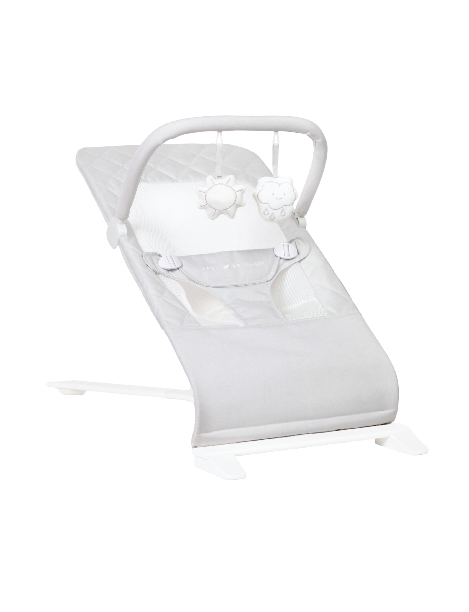 Baby Delight Alpine Deluxe Portable Bouncer | Infant | 0 – 6 Months | Driftwood Grey