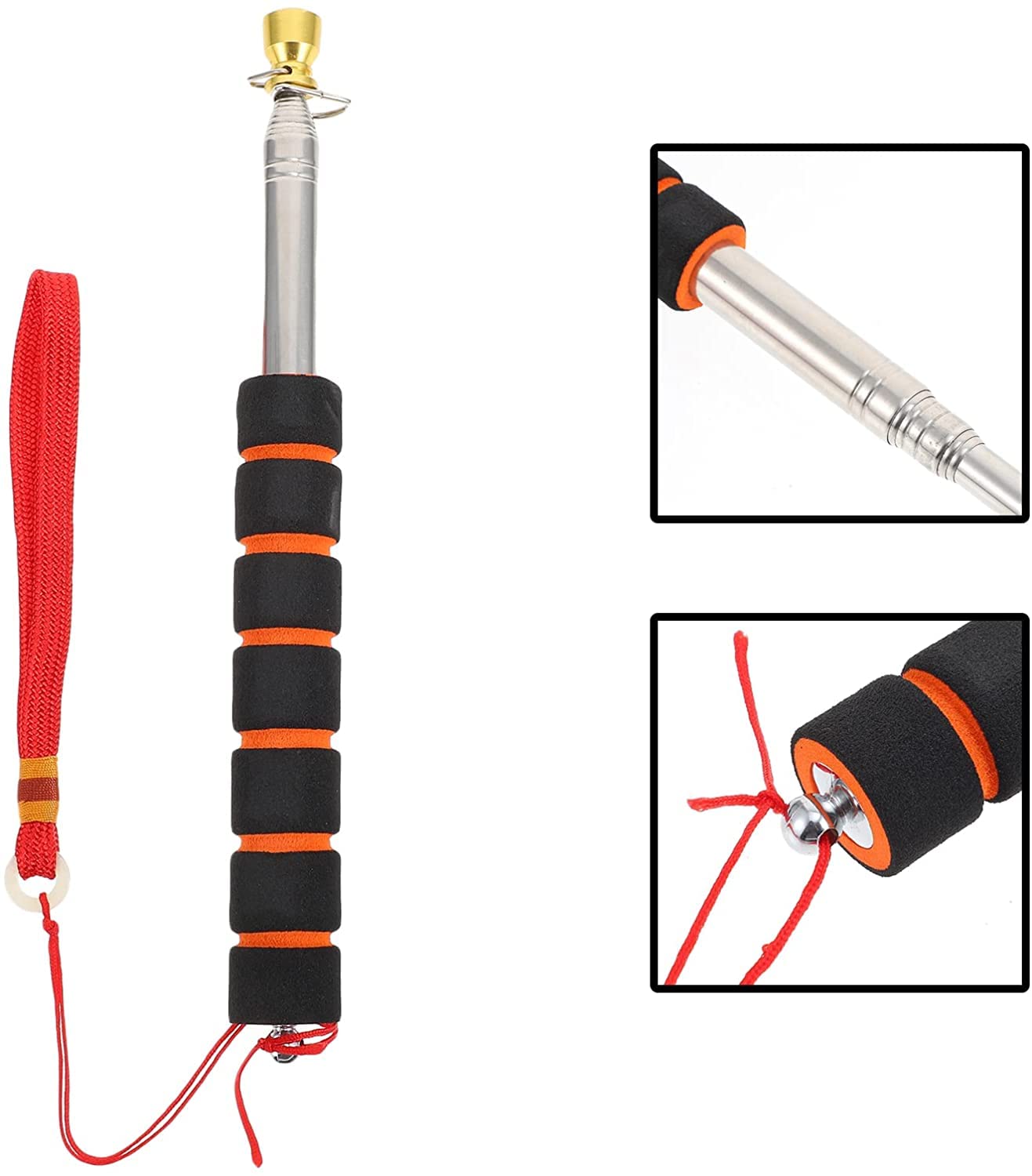 2 Stück 2 Teleskop-Flaggenast aus Edelstahl, tragbar, ausziehbar und 2 Stück 2 Teleskop-Flaggenast aus Edelstahl, tragbar, ausziehbar und
