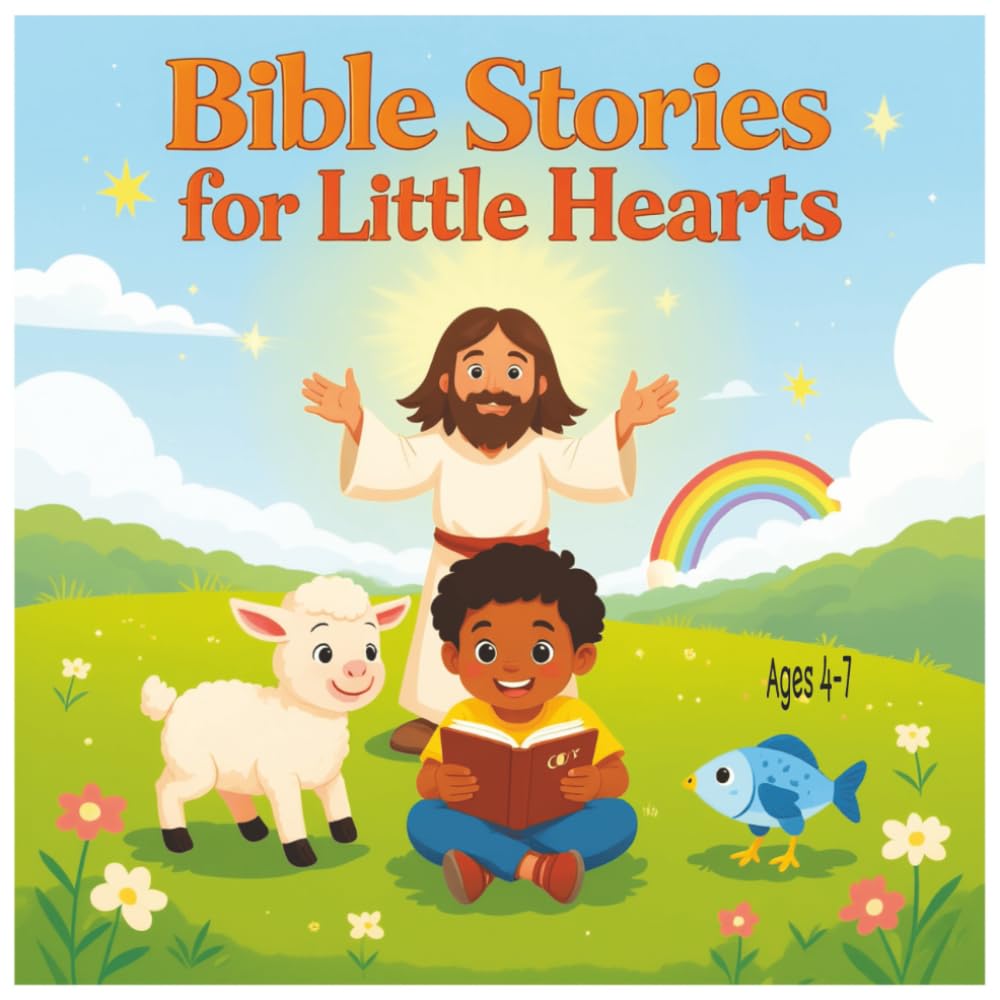 Bible Stories for Little Hearts: Color, learn, and grow in faith storybook for ages 4-7