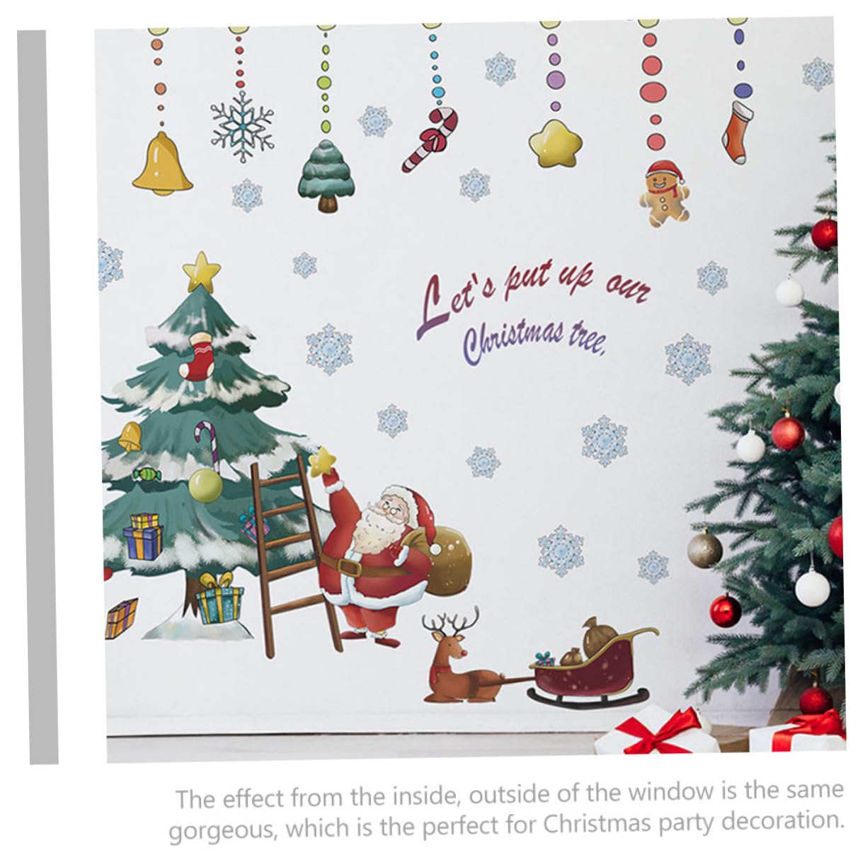 HOMSFOU 6pezzi Adesivi Per Finestre Natalizie Decorazioni Festive Per Vetrine e Pareti Facili Da Applicare e Rimuovere Design Divertente Di Babbo Natale