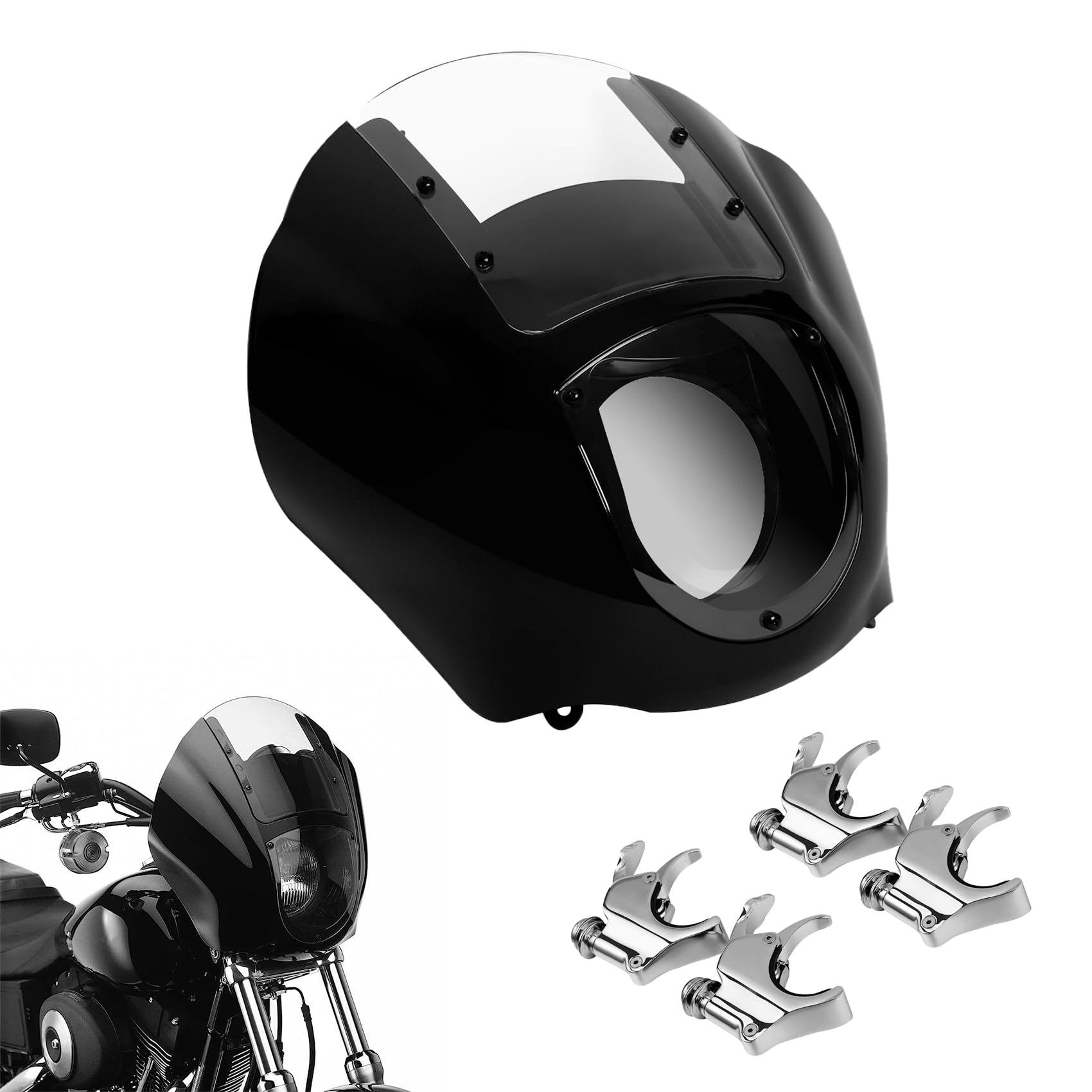 Amazon.com: TCMT Quarter Head Fairing+Windshield w/ 49mm Fork