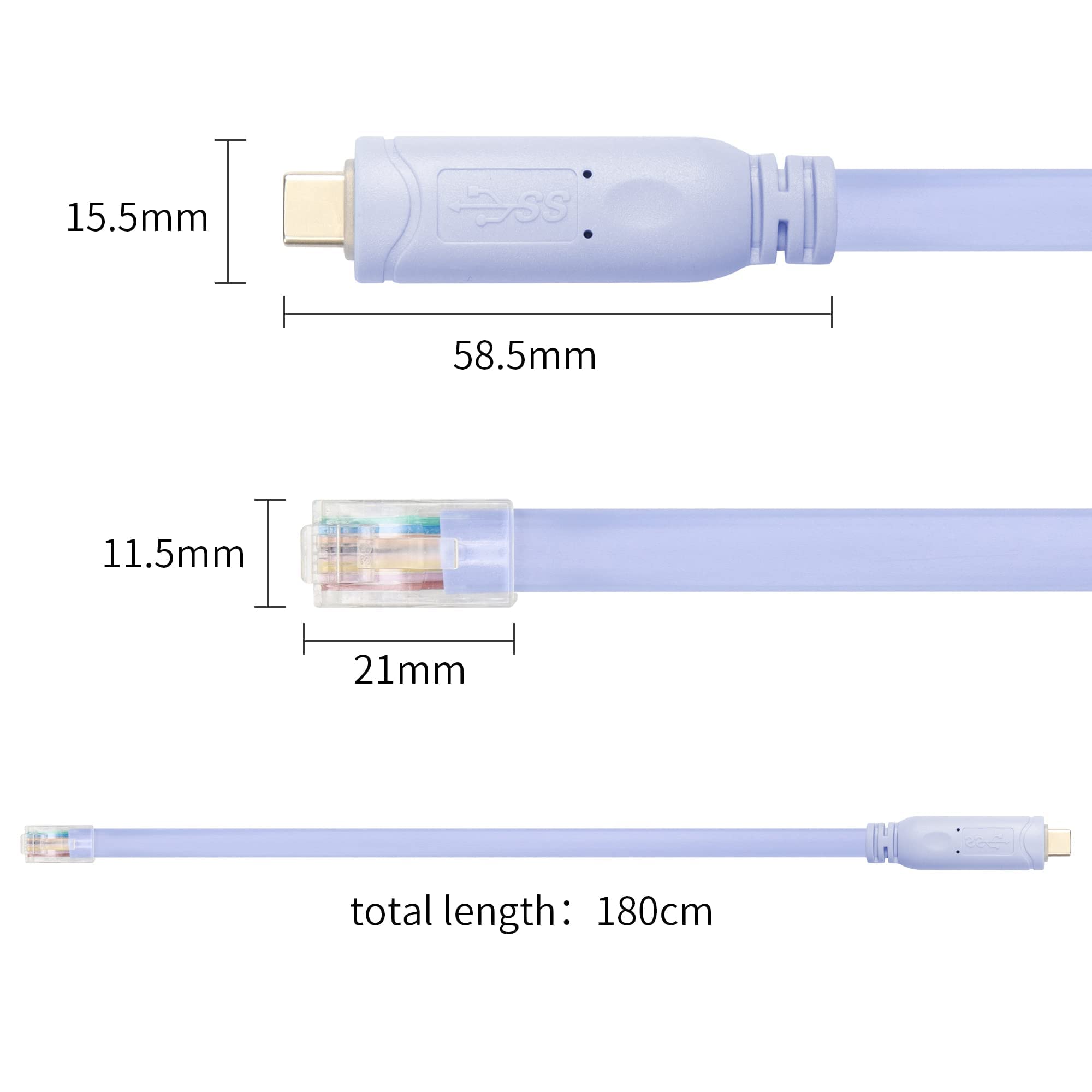 USB-Konsolenkabel USB A Auf RJ45 - FT232 Chip, 3 M, Für Switch, Router, Firewall
