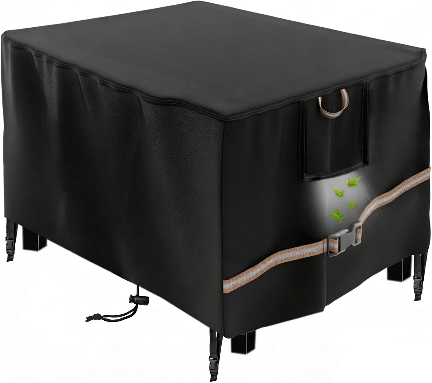 Rectangular Propane Gas Fire Pit Table Cover 52x34x24, Waterproof Heavy Duty 600D Rectangle Outdoor Fireplace Cover 52 Inch, All-weather Protection For Patio Firepit Table 49-52 inch