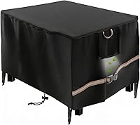 Vista 1 de Funda rectangular para mesa de fogata de gas propano de 44x28x24 pulgadas, impermeable de servicio pesado 600D, funda rectangular para chimenea