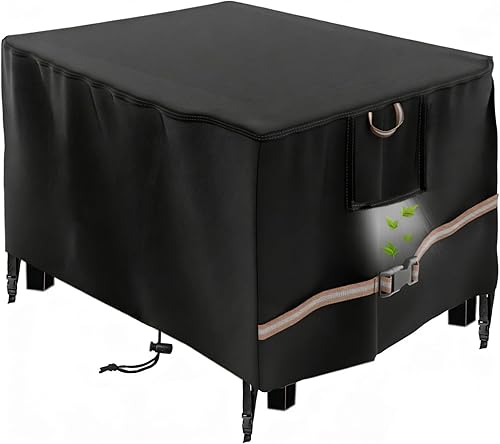 Funda rectangular para mesa de fogata de gas propano de 44x28x24 pulgadas, impermeable de servicio pesado 600D, funda rectangular para chimenea