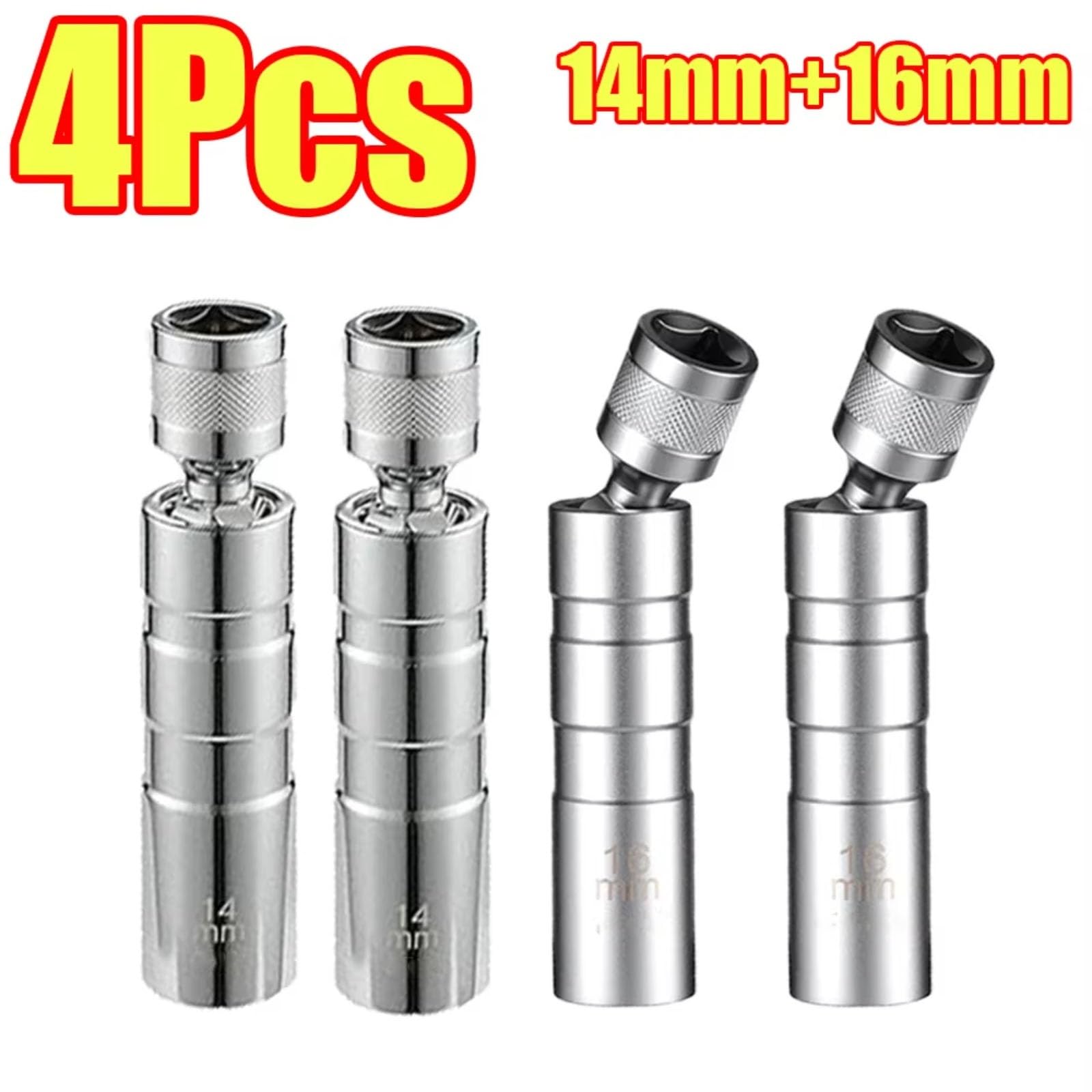 4 Pezzi Breve Presa Magnetica per Candela Chiave Girevole Sottile per Parete 14mm 16mm Strumento di Rimozione Spina di Accensione Automatica Chiave Candela Set