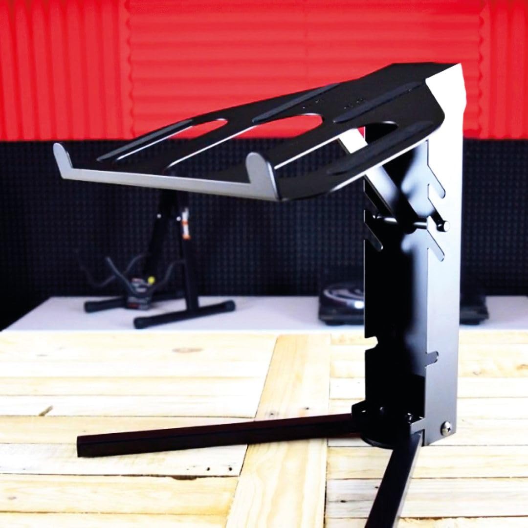 QUIK LOK - LPH/005 SUPPORTO PER LAPTOP, Struttura in Acciaio Leggera e Stabile, con Pads in Gomma, Due Angolazioni Diverse, Carico Massimo 15kg, Colore Nero