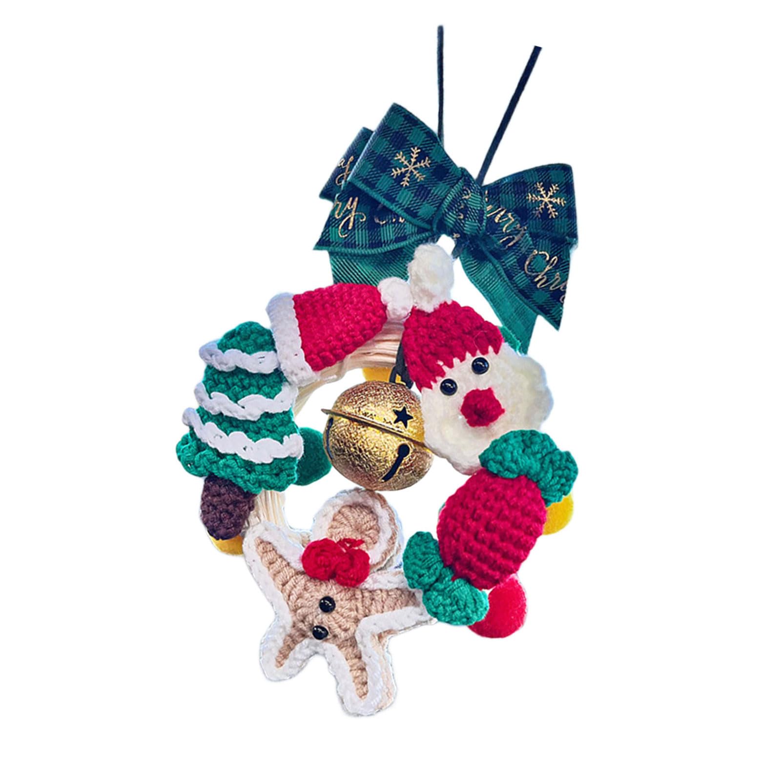 Buxuaaaa Hand Knitted Festival Car Ornament Festival Wool Knitted Car Hanging Ornament Christmas Tree Decoration Decors