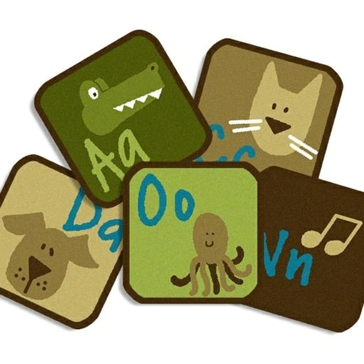 Carpets for Kids KID$Value Plus 37726 Learning Blocks Individual Seating Set of 26-12in Squares Multi Color