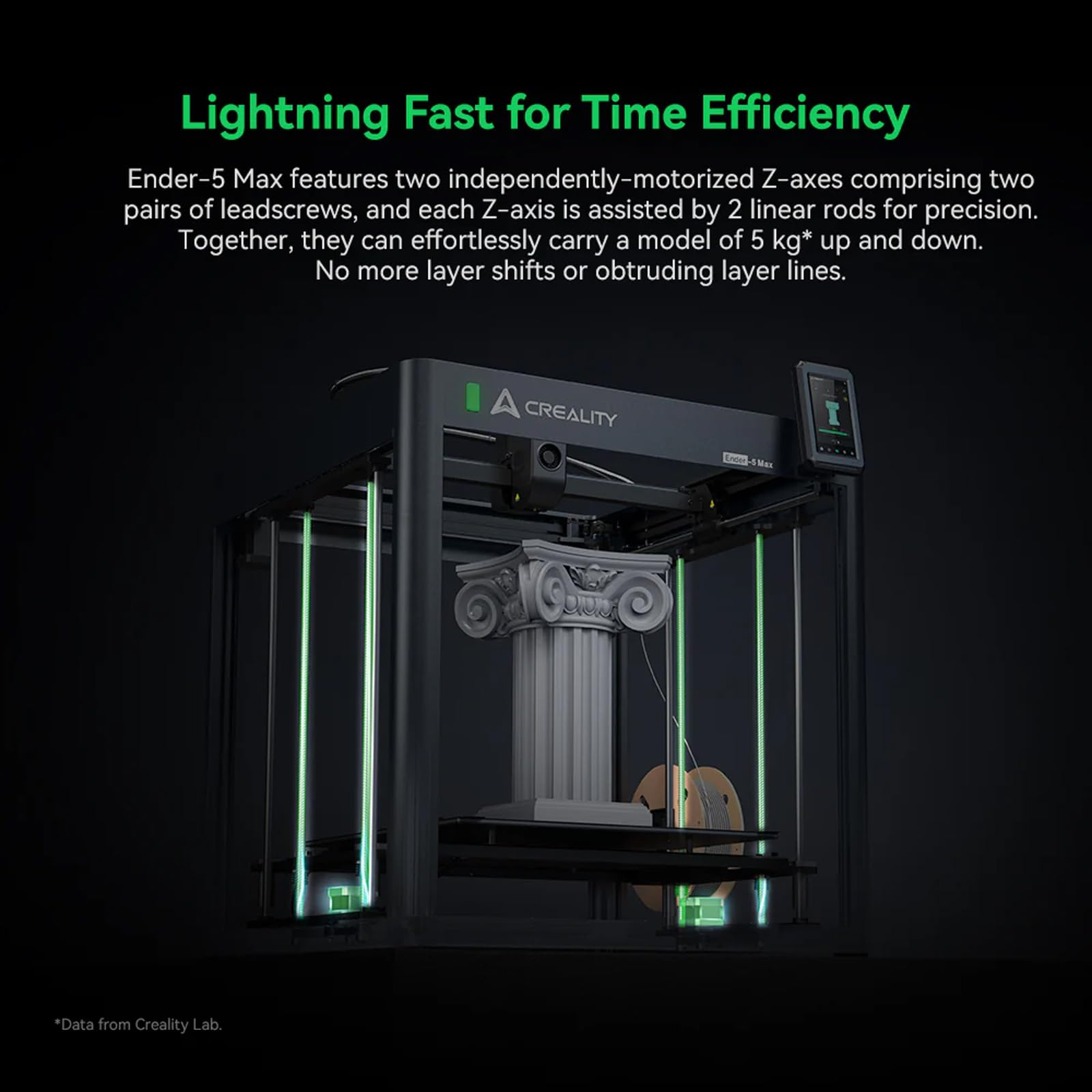 Creality Ender-5 MAX Impresora 3D, Nivelación automática de la Cama de 64 Puntos, Doble Eje Z, Impresión ultrarrápida de 700 mm/s, 400 × 400 × 400 mm Enorme Volumen de impresión