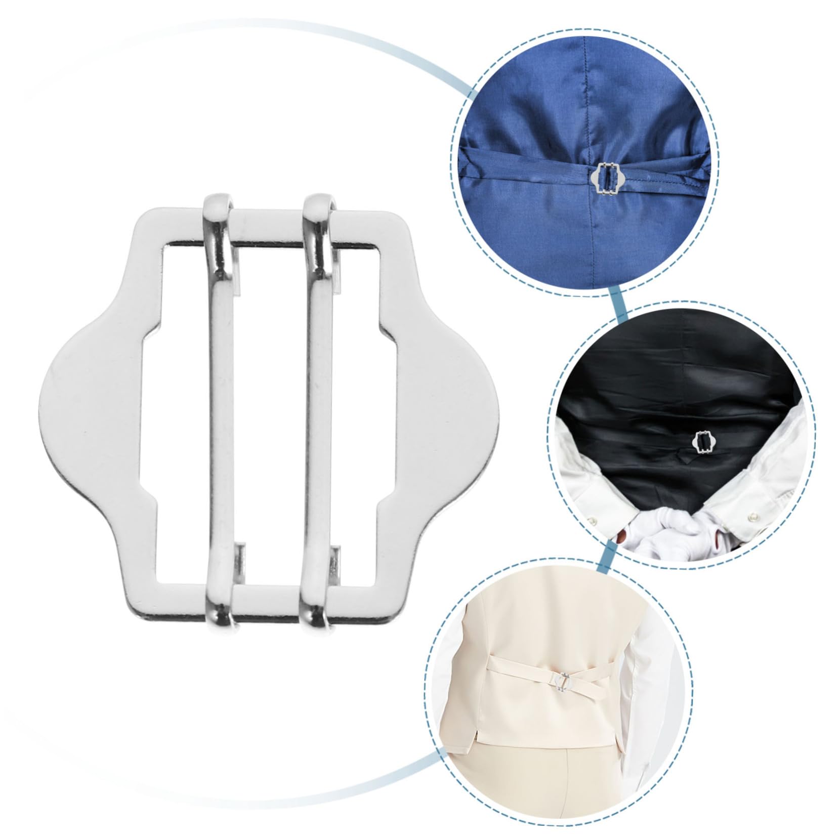 STOBOK 10Pcs Metal Vest Buckles - Image 3