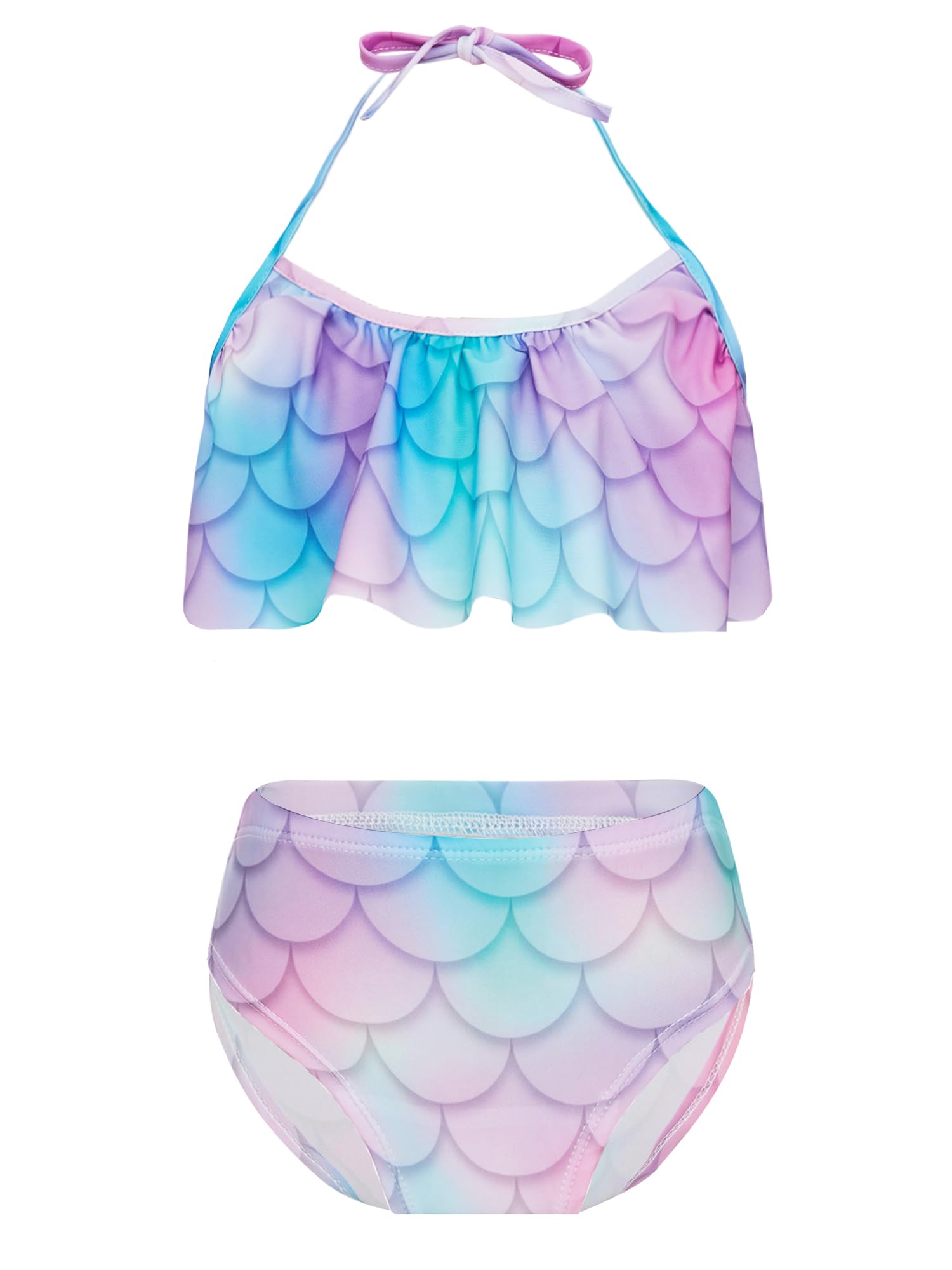 Nyeemya Traje de Baño Niña Sirena Conjunto de Bikini con Escamas de Pescado Top Bañador Ropa de Nadar/Vacaciones/Fiesta/Fotos