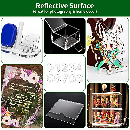 2 Pieces 8 x 10 Clear Acrylic Sheets Blank Acrylic Signs,1/8 inch Thick (3mm) Plexiglass Perfect for Wedding Table Numbers,Acrylic Table Signs,Calligraphy and Painting - Image 7